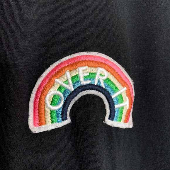 ‘OVER IT’ RAINBOW PATCH GRAPHIC TEE - Picture 4 of 5